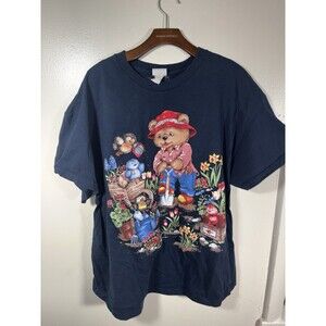 Vintage 90s Gardening Teddy Bear Grannycore T-Shirt 2X Twee Graphic Rare Grandma